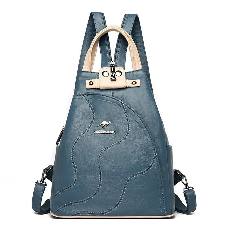 Elarova | Anti Diebstahl Rucksack Aus Leder Mit Reißverschluss Für Damen