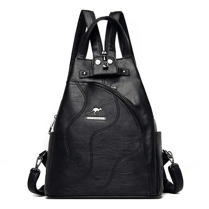 Elarova | Anti Diebstahl Rucksack Aus Leder Mit Reißverschluss Für Damen