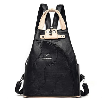 Elarova | Anti Diebstahl Rucksack Aus Leder Mit Reißverschluss Für Damen