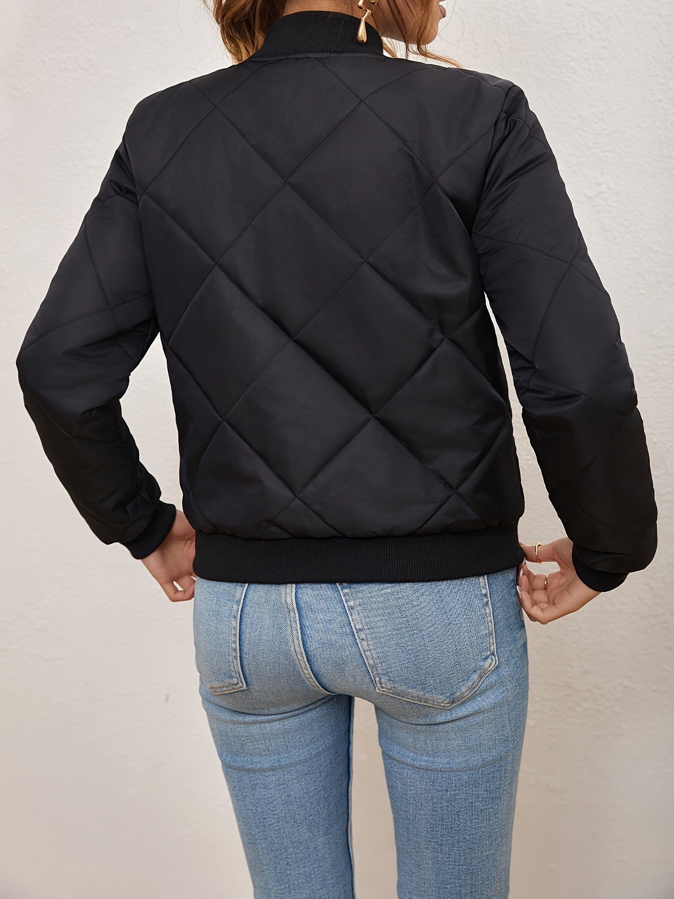 Elarova | Argyle-Muster Bomberjacke für Frauen