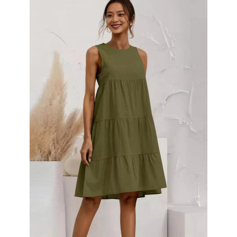 Elarova Ärmelloses Wickelkleid mit Panel-Design