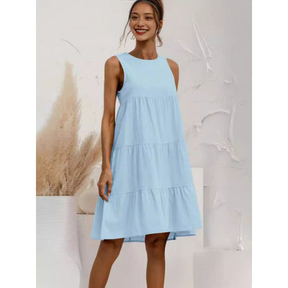 Norvielle Damen Ärmelloses Wickelkleid Panel-Design - Norvielle