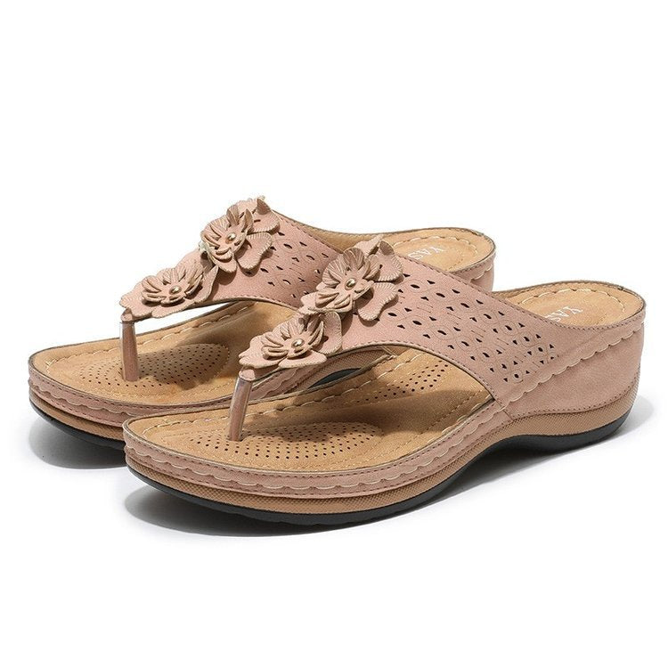 Elarova | Atmungsaktive Freizeitschuhe Mit Runder Kappe Und Fischgrätenmuster Blume