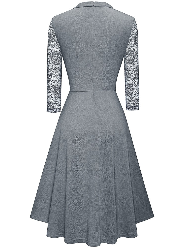 Elarova | Ausgehöhltes Spitzenkleid