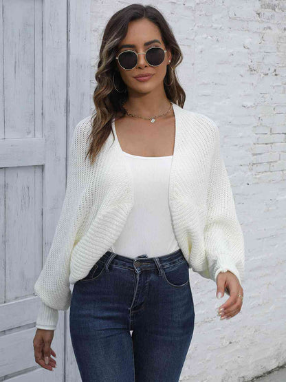 Elarova | Bat Sleeve Offene Front Kurze Strickjacke