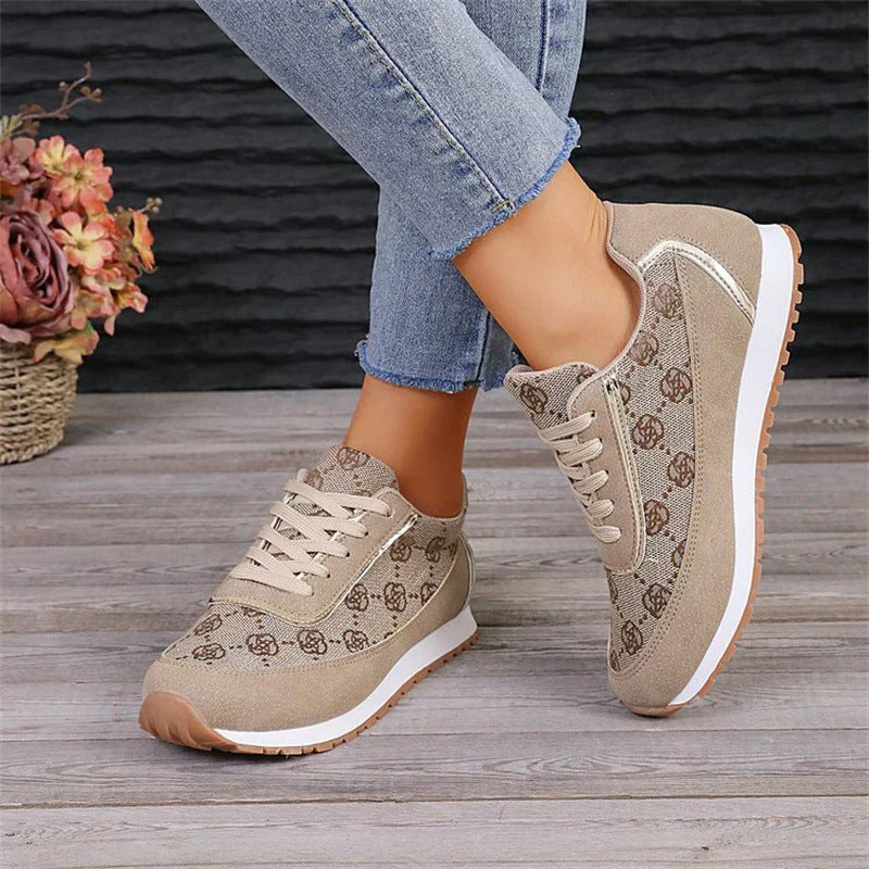 Elarova | Bequeme Flache Schuhe mit Blumenduschen