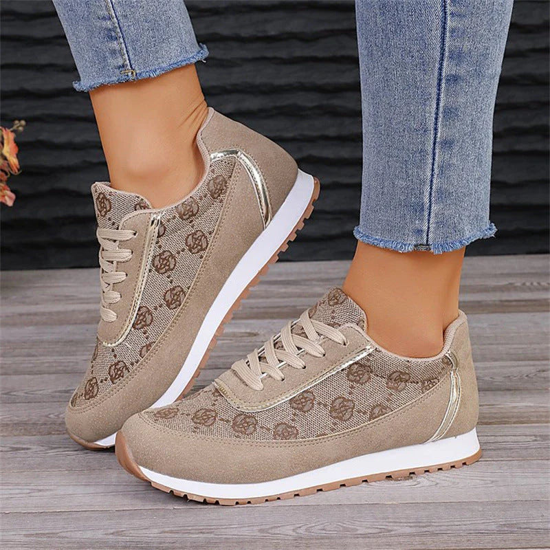 Elarova | Bequeme Flache Schuhe mit Blumenduschen