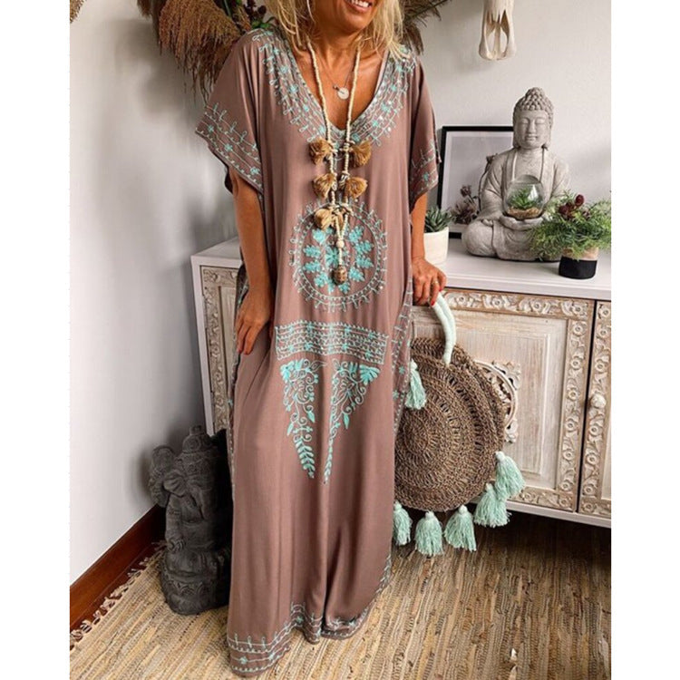 Elarova Boho Maxidress mit V-Ausschnitt