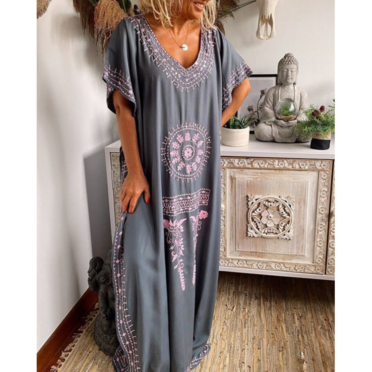 Elarova Boho Maxidress mit V-Ausschnitt