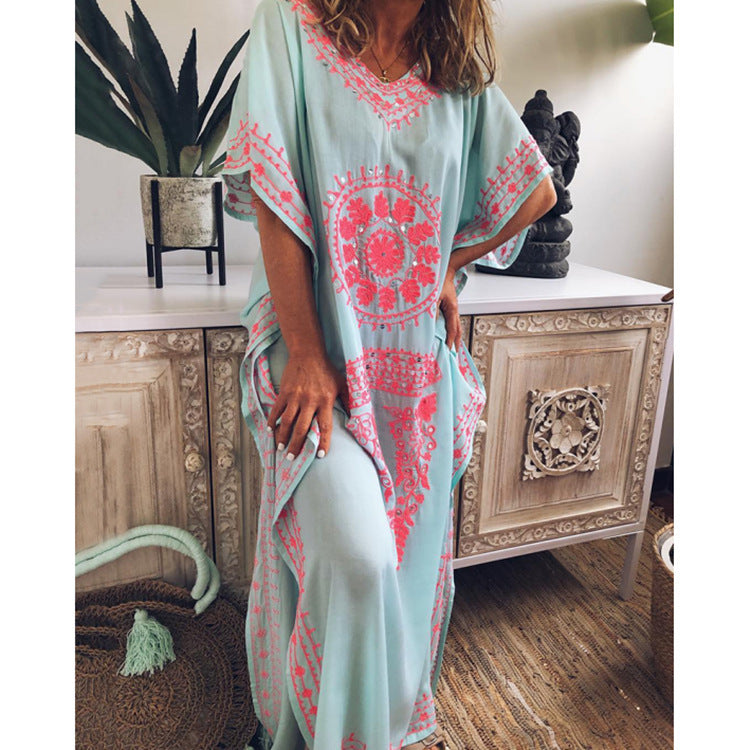 Elarova Boho Maxidress mit V-Ausschnitt