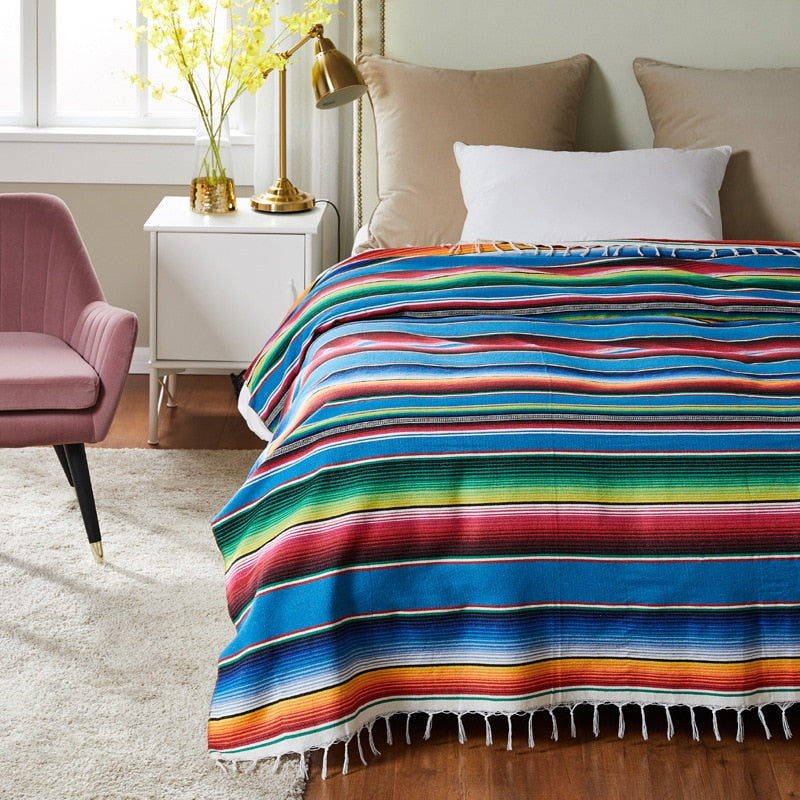 Elarova | Boho Stil Strand Picknickdecke / Wurfteppich