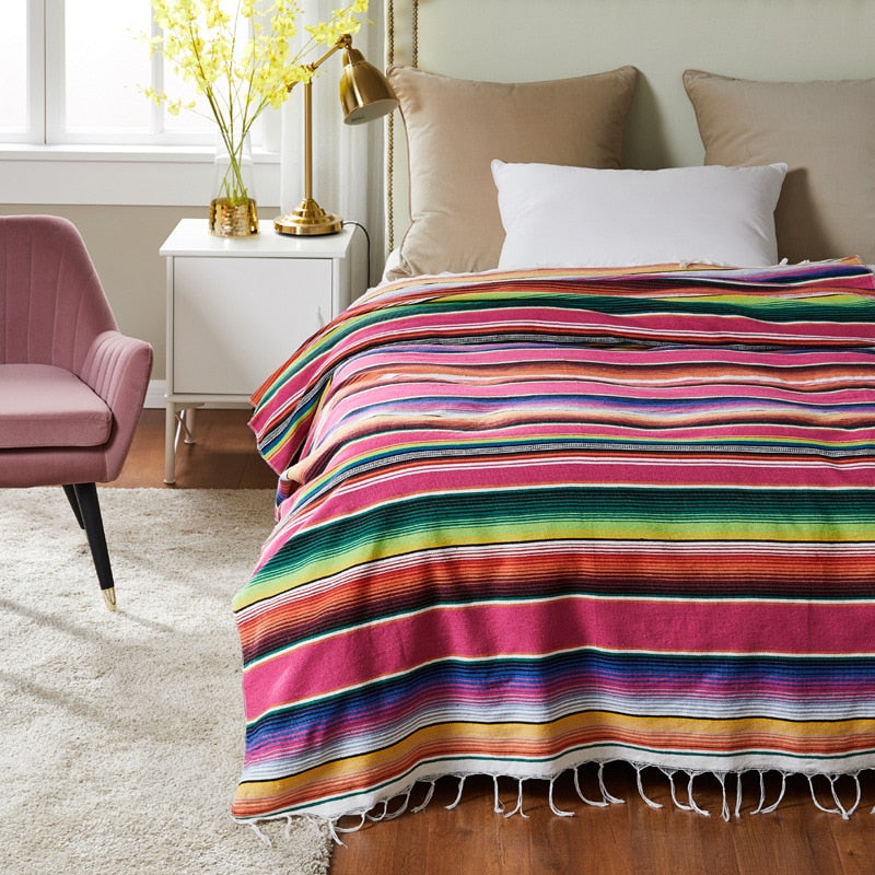 Elarova | Boho Stil Strand Picknickdecke / Wurfteppich
