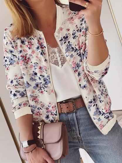 Elarova | Bomberjacke Mit Blumenmuster