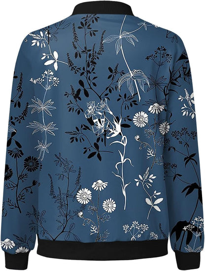 Elarova | Bomberjacke mit Blumenmuster für Damen