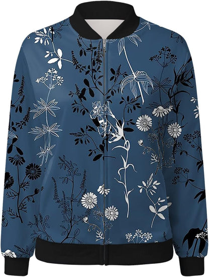 Damen Bomberjacke Blumenmuster Norvielle - Norvielle