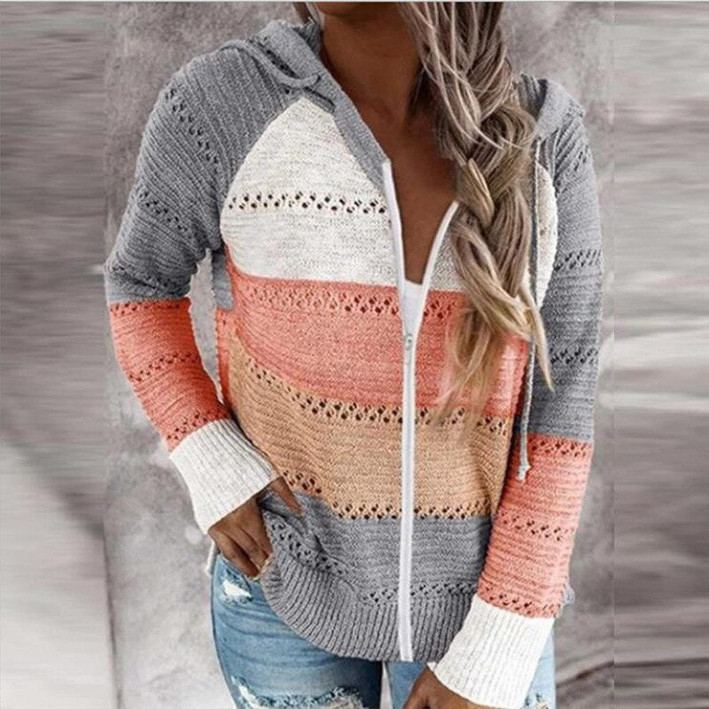 Elarova | Bunt gestreifte Strickwesten im IbizaBohoStil für Damen Trendy und bequem