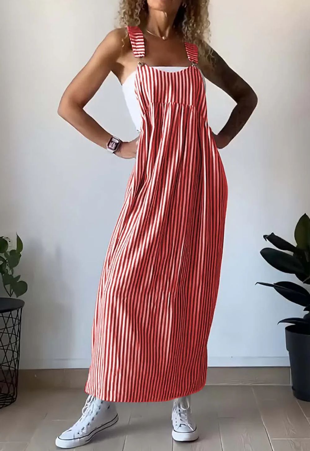 Elarova Casual gestreiftes Kleid