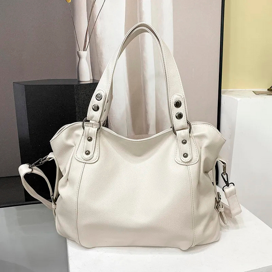 Damen Designer Handtasche Schwarz Leder - Norvielle