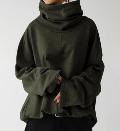 Damen Rollkragenpullover Kapuzenpulli - Norvielle