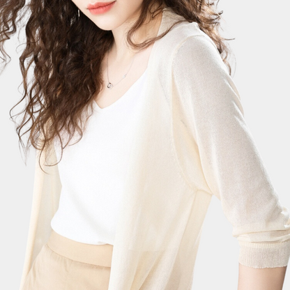Elarova | Damen Lange Weste Elegant Und Leicht Sommer Strickjacke Für Frauen