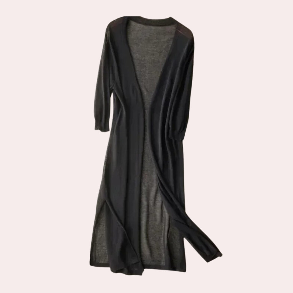 Elarova | Damen Lange Weste Elegant Und Leicht Sommer Strickjacke Für Frauen
