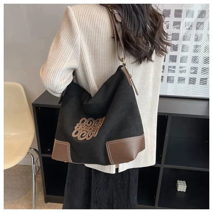 Elarova | Damen Luxus Marke Messenger Taschen Retro Braun Crossbody Tote Taschen Eimer Clutch Tasche Einkauf Große Kapazität Reisetasche