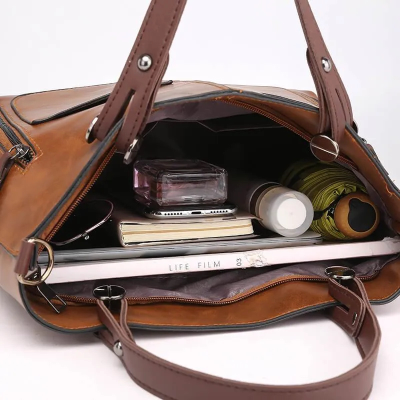 Elarova | Damen Shopper Handtasche Schwarz