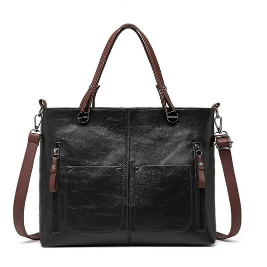 Damen Shopper Handtasche Schwarz - Norvielle