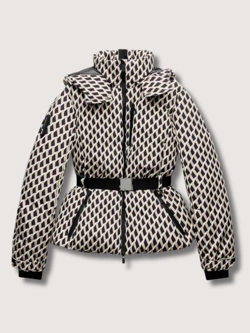 Damen Skijacke Gürtel Schößchen - Norvielle