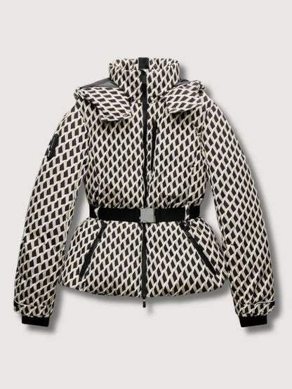 Damen Skijacke Gürtel Schößchen - Norvielle