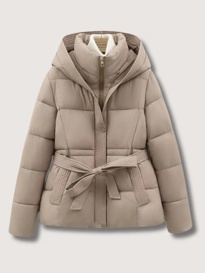 Elarova | Damen-Steppjacke mit Gürtel und Stehkragen