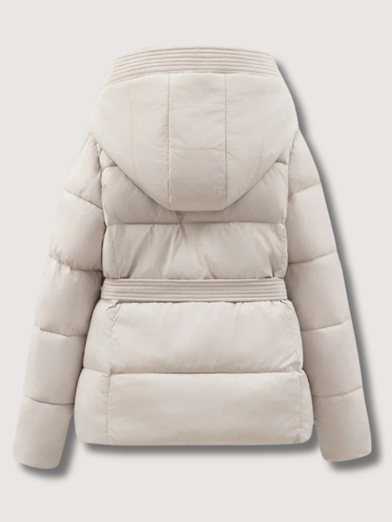 Elarova | Damen-Steppjacke mit Gürtel und Stehkragen