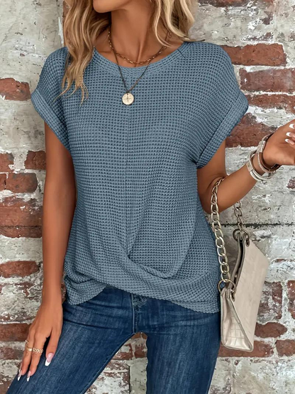 Damen T-Shirt Modisch Norvielle Baumwolle Weiß - Norvielle