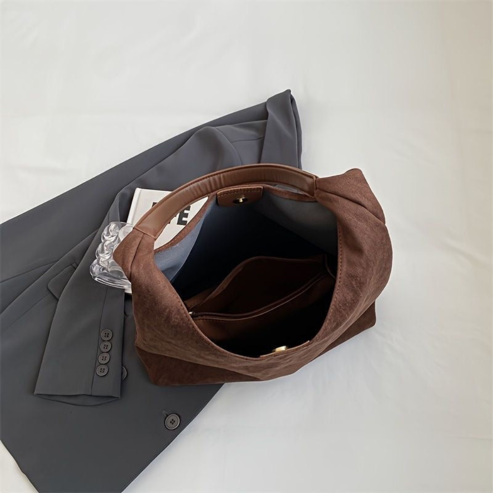 Elarova | Damen Wildleder Tote Bag Stilvolle Frauentasche