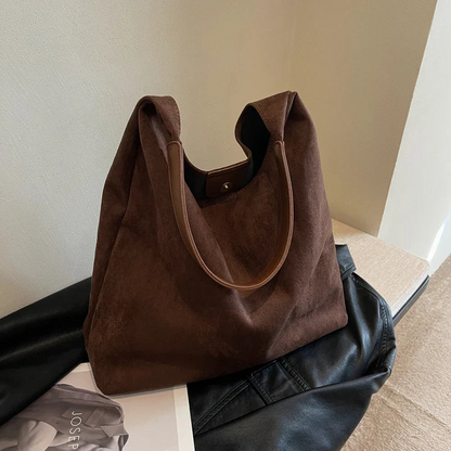 Elarova | Damen Wildleder Tote Bag Stilvolle Frauentasche
