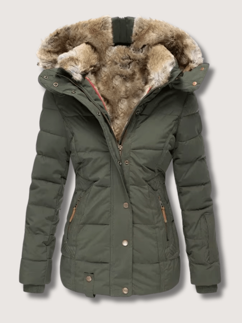 Elarova | Damen-Winterparka mit Taillengürtel