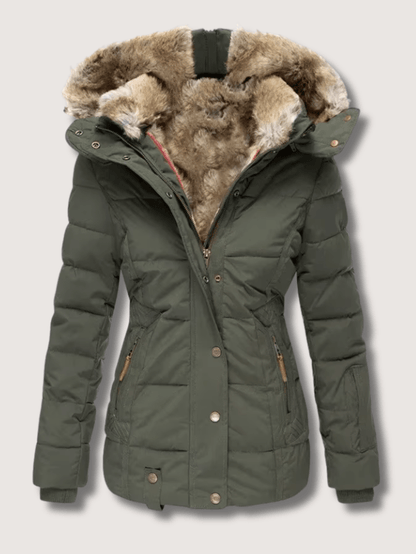 Elarova | Damen-Winterparka mit Taillengürtel