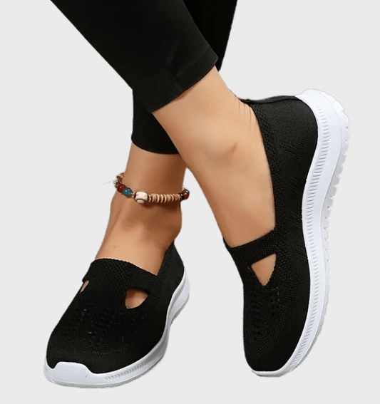 Damen Slip-on Turnschuhe Lässig Schwarz - Norvielle