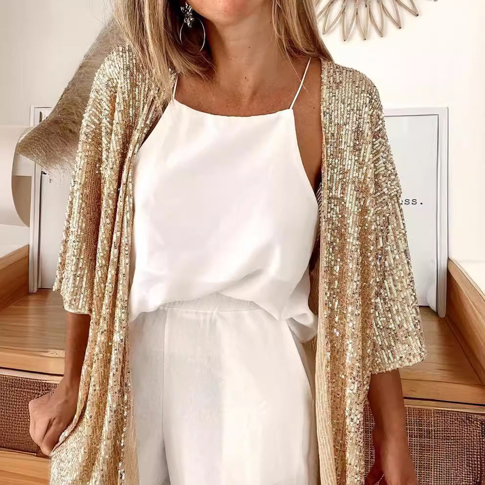 Elarova | Damen lässiger Cardigan mit offenen Front und fließender Passform