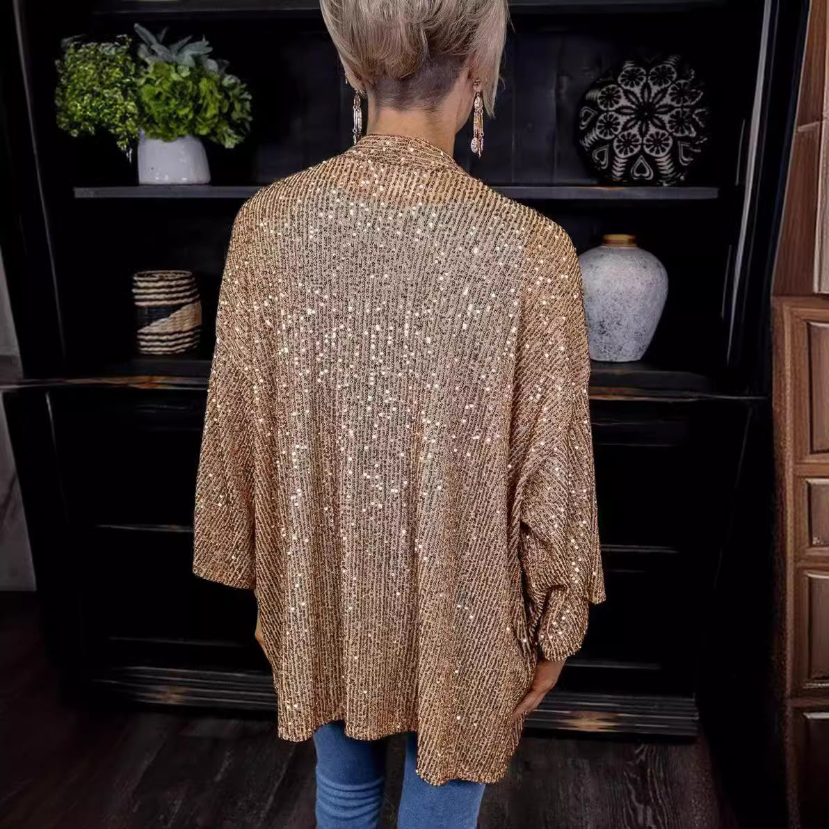 Elarova | Damen lässiger Cardigan mit offenen Front und fließender Passform