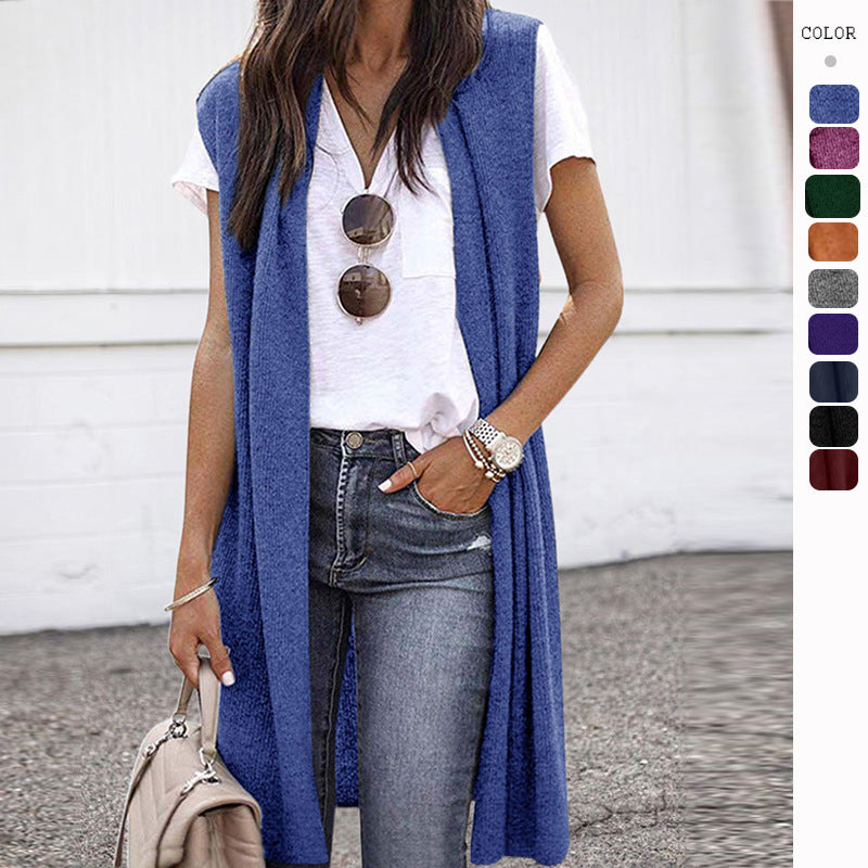 Damen Offene Strickjacke Lässiger Schnitt Lang - Norvielle