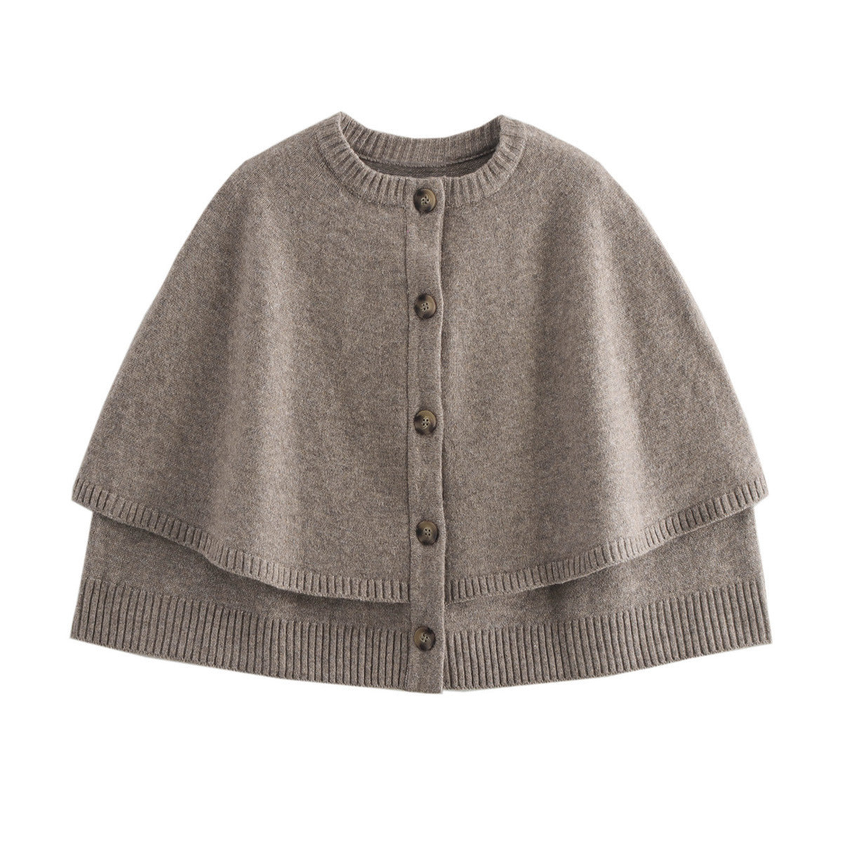 Elarova | Damen weiches StrickCape mit Knöpfen