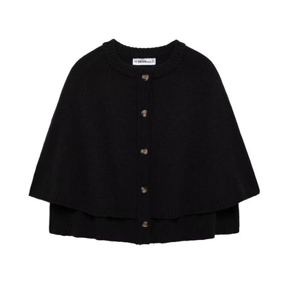 Elarova | Damen weiches StrickCape mit Knöpfen