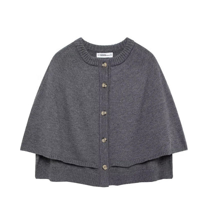 Elarova | Damen weiches StrickCape mit Knöpfen