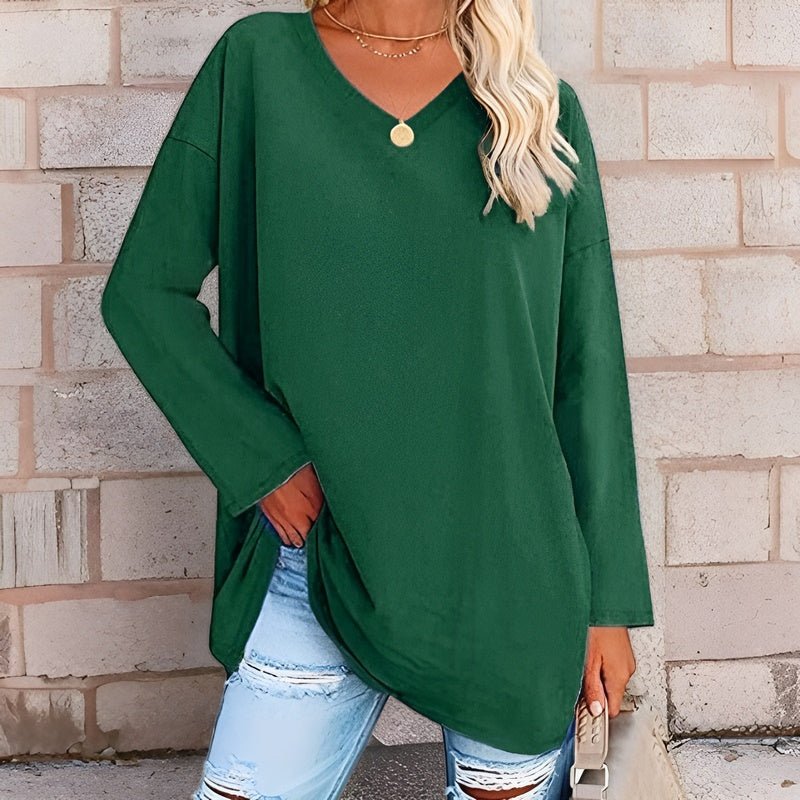 Elarova | Dein Trendiges Langarmshirt mit V-Ausschnitt für Komfort