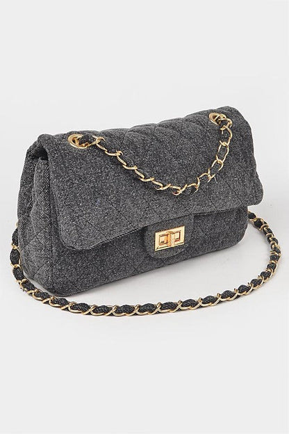 Elarova | Denim Gesteppte Umwandelbare Schultertasche