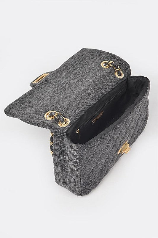 Elarova | Denim Gesteppte Umwandelbare Schultertasche