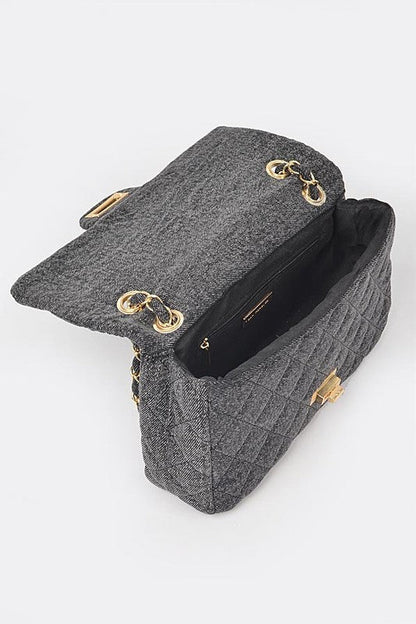 Elarova | Denim Gesteppte Umwandelbare Schultertasche