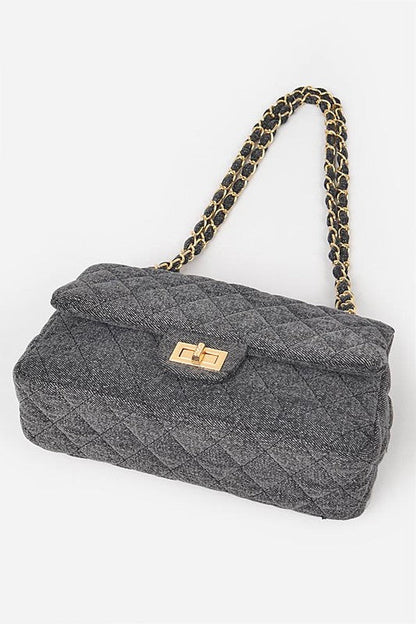 Elarova | Denim Gesteppte Umwandelbare Schultertasche