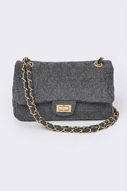 Elarova | Denim Gesteppte Umwandelbare Schultertasche